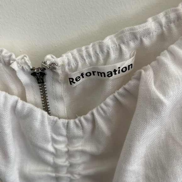 Reformation Kathryn white linen mini dress - Picture 2 of 2